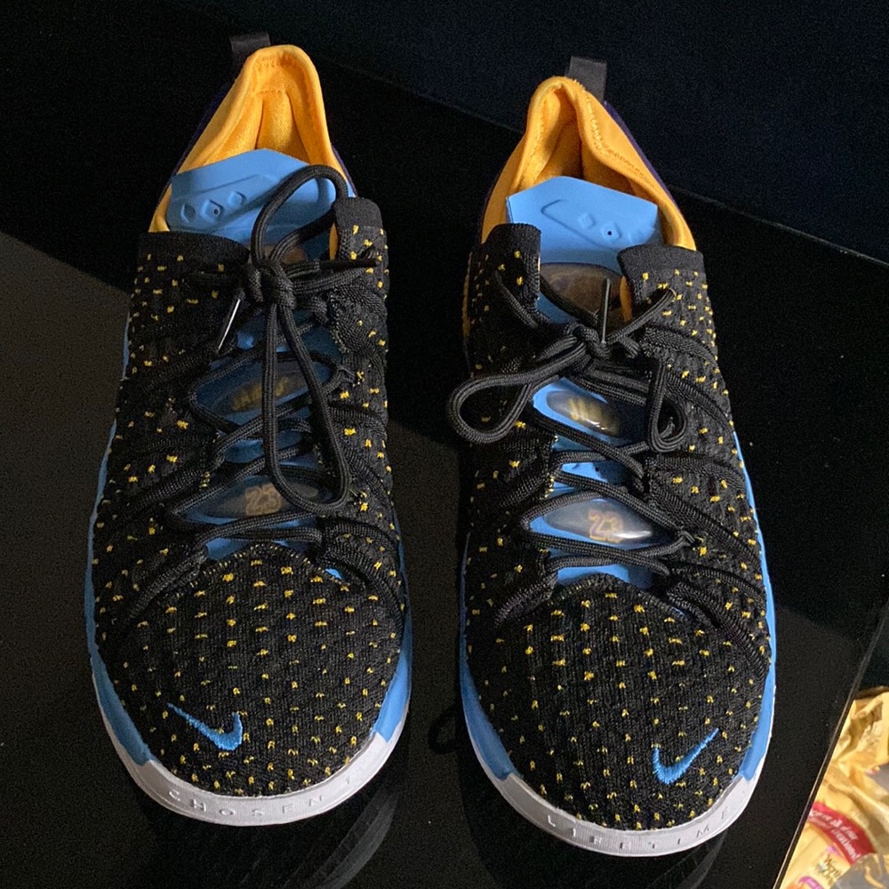 LeBron Black,, Light Blue and Mustard Color